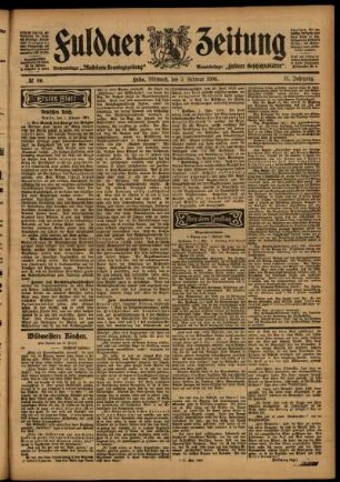 Erste Ausgabe vom Mittwoch, den 03. Februar 1904.