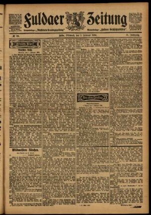 Erste Ausgabe vom Mittwoch, den 03. Februar 1904.