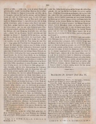 230-231 Rundschreiben Sr. Heiligkeit Papst Pius IX.