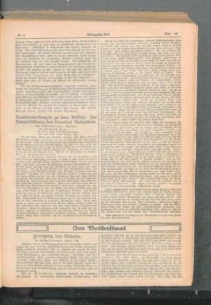 Zersetzung des Staates : [Im Volksstaat]