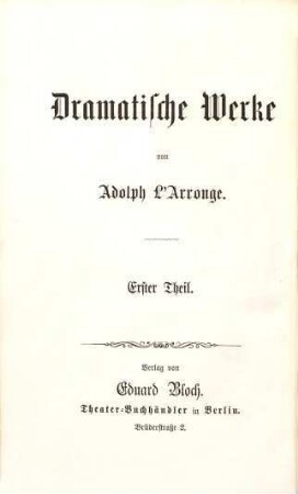 Dramatische Werke, 1