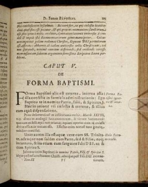 Caput V. De Forma Baptismi.