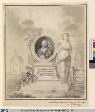 Huldigungsblatt für Herzog Ferdinand von Braunschweig, 12. Januar 1789