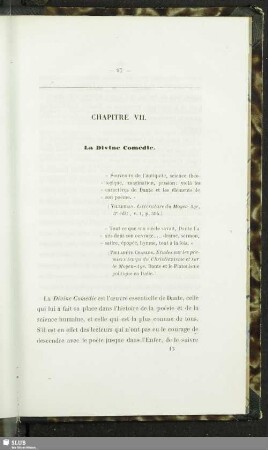 Chapitre VII. La Divine Comédie