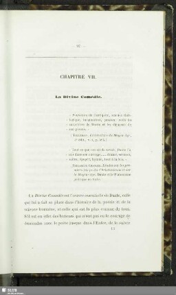Chapitre VII. La Divine Comédie