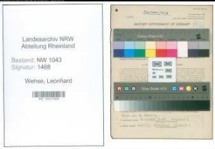 Entnazifizierung Leonhard Wehse , geb. 19.12.1910 (Zahnarzt)