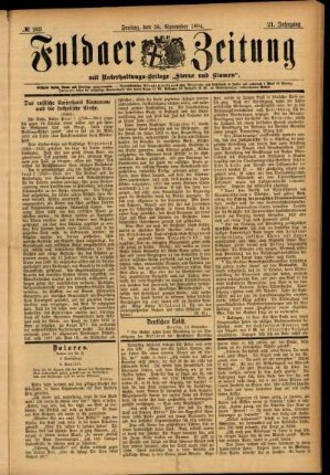 Ausgabe vom Freitag, den 16. November 1894.
