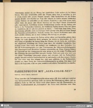 Farbenphotos mit "AGFA-Color-Neu"