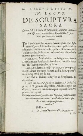 IV. Locus. De Scriptura Sacra.
