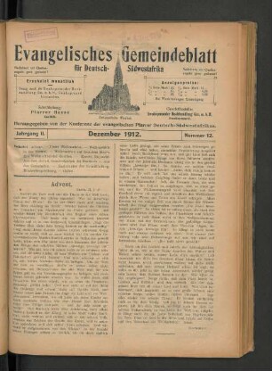 Jahrgang II. Dezember 1912. Nummer 12.