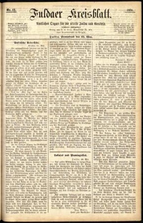 Ausgabe vom Samstag, den 25. Mai 1878.