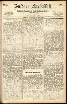 Ausgabe vom Samstag, den 25. Mai 1878.