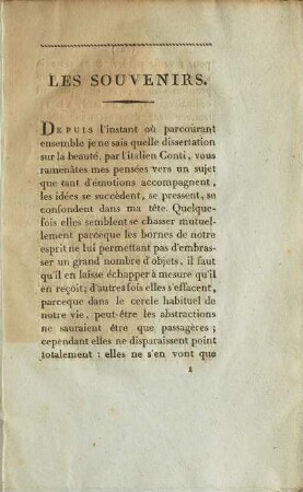 Text: Les Souvenirs