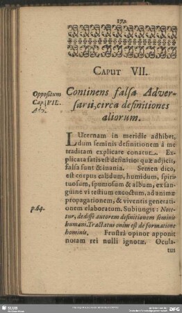 Caput VII. Continens falsa Adversarii, circa definitiones aliorum