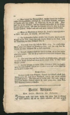 Vierter Abschnitt. Von Hülfs-Mitteln für Erfrorne