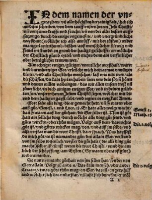 Ain Gründtlicher bericht vom Christlichen Tauff vnd seyner Krafft vnd notdürfftigkait : Auß den ersten warhaiten sampt der hayligen Euangelischen geschrifft bewert, darinn alle irthumb vnd myßbreuch ... verworffen werden ...