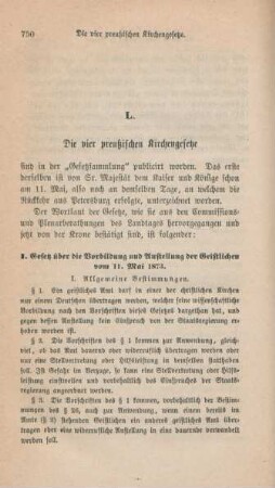 750-765 Die vier preußischen Kirchengesetze