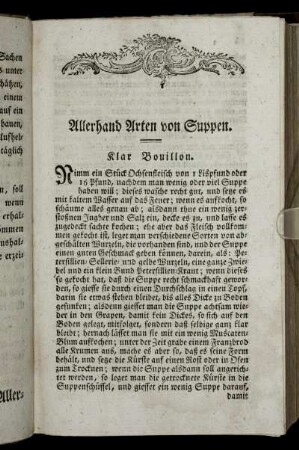 Allerhand Arten von Suppen.