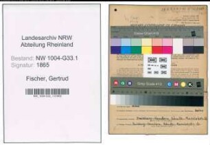Entnazifizierung Gertrud Fischer , geb. 12.12.1891 (Studienraetin)