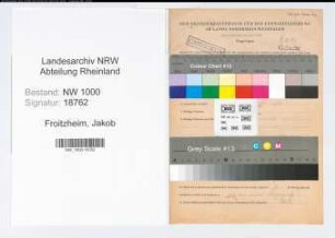Entnazifizierung Jakob Froitzheim, geb. 30.12.1909 (Arbeiter)