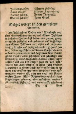 Volget weiter in den gemelten Statuten.