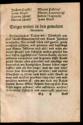 Volget weiter in den gemelten Statuten.