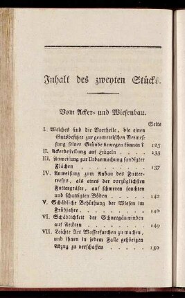 Inhalt des zweyten Stücks.