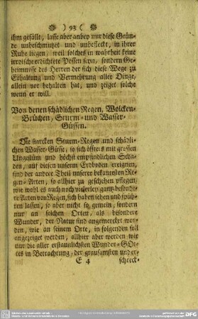 Von denen schädlichen Regen, Wolken-Brüchen, Sturm- und Wasser-Güssen