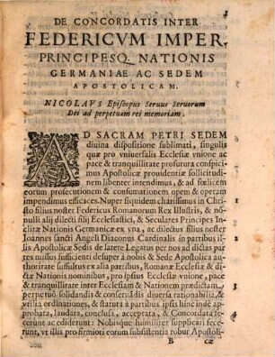 Super Concordatis inter Sanctam Sedem Apostolicam et inclytam Nationem Germaniae Collectanea