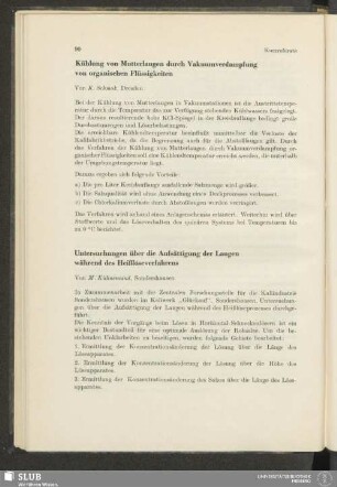 Kühlung von Mutterlaugen durch Vakuumverdampfung von organischen Flüssigkeiten