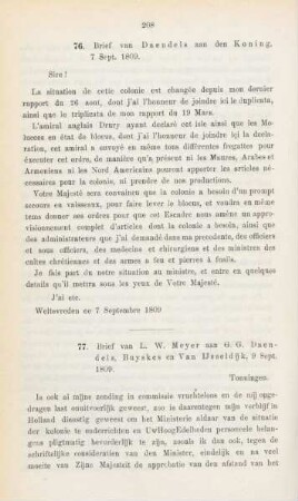 76. Brief van Daendels aan den Koning, 7 Sept. 1809