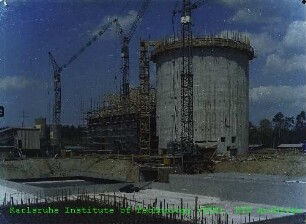 Baustelle des Mehrzweckforschungsreaktors (MZFR), von Südosten
