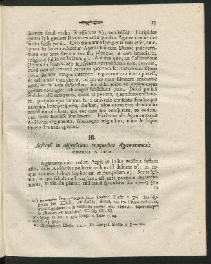 III. Aeschyli in dispositione tragoediae Agamemnonis virtutes et vitia