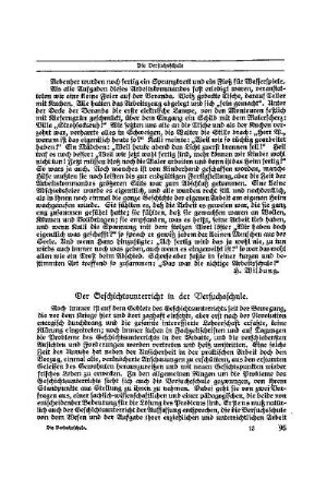 Der Geschichtsunterricht in der Versuchsschule : [Beilage Die Versuchsschule]