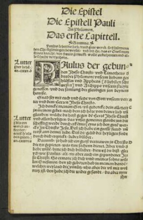 Die Epistell Pauli An Philemon.
