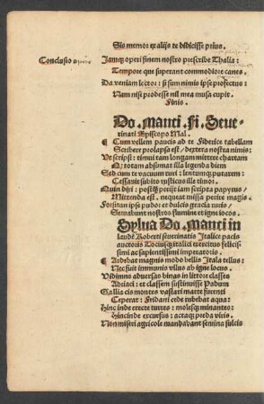 Sylva Do. Manci in laudem Roberti severinatis Italice pacis auctoris Tociusque italici exercitus felicissimi sapientissimi imperatoris.