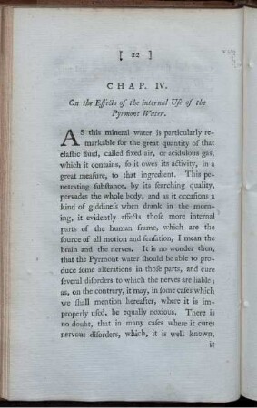Chap. IV. On the Effects of the internal Use of the Pyrmont Water