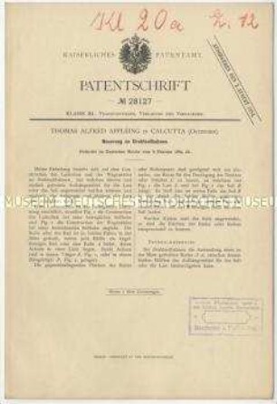 Patentschrift einer Neuerung an Drahtseilbahnen, Patent-Nr. 28127