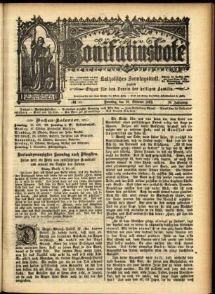 Erste Ausgabe vom Sonntag, den 26. Oktober 1902.