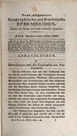 Neue allgemeine geographische und statistische Ephemeriden. 29. 1829