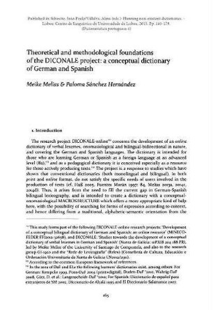 Theoretical and methodological foundations of the DICONALE project: a conceptual dictionary of German and Spanish