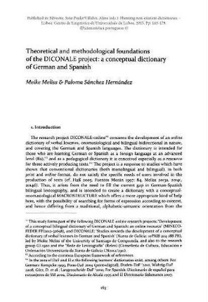 Theoretical and methodological foundations of the DICONALE project: a conceptual dictionary of German and Spanish