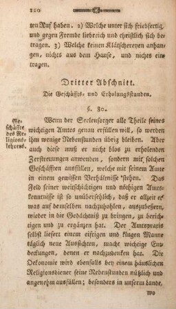 Dritter Abschnitt. Die Geschäfts- und Erholungsstunden.