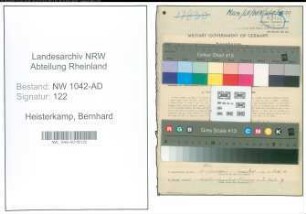 Entnazifizierung Bernhard Heisterkamp , geb. 10.07.1877 (Holzhaendler)
