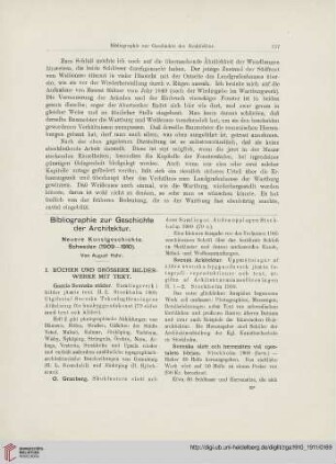 Bibliographie zur geschichte der Architektur
