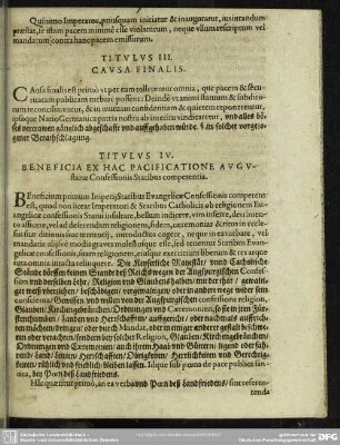 Titulus IV. Beneficia Ex Hac Pacificatione Augustanae Confessionis Statibus competentia