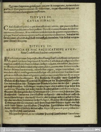 Titulus IV. Beneficia Ex Hac Pacificatione Augustanae Confessionis Statibus competentia