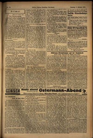 Zweite Ausgabe vom Sonntag, den 03. Februar 1929.