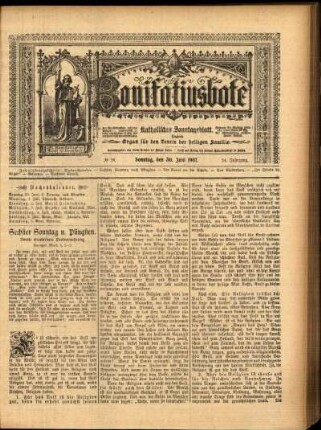 Erste Ausgabe vom Sonntag, den 30. Juni 1907.