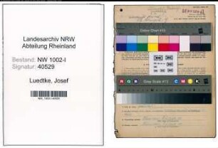 Entnazifizierung Josef Luedtke, geb. 29.01.1907 (Kaufm.Angestellter)